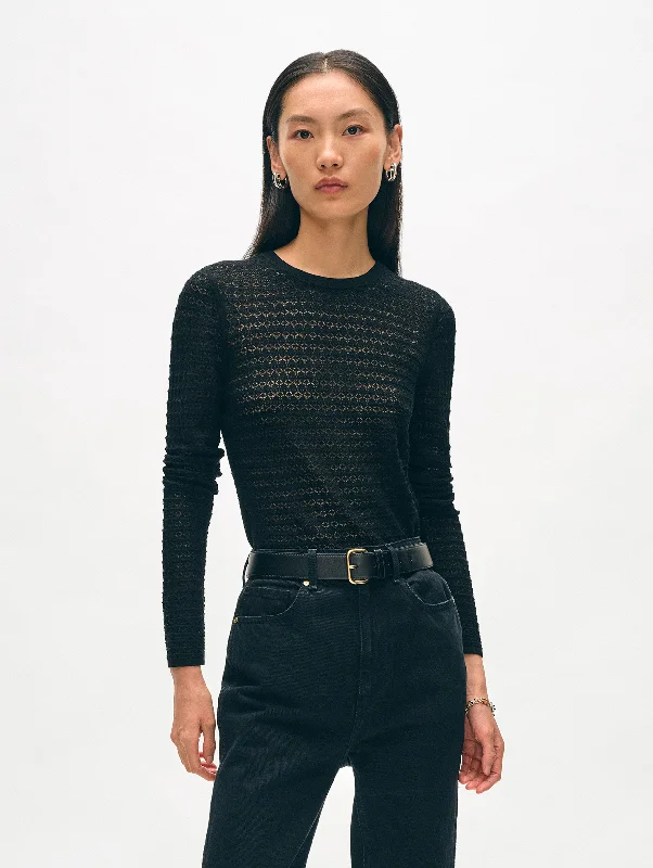 Don't Miss Superfine Merino Lace Stitch Top